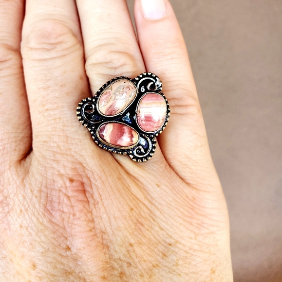 New Rhodochrosite 925 Silver Ring. - Picture 4 of 10